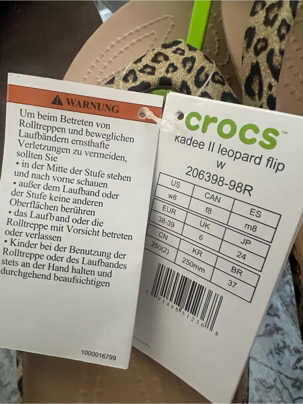 CROCS Kadee II Leopard Flip in Tan and Black - Picture 7 of 10